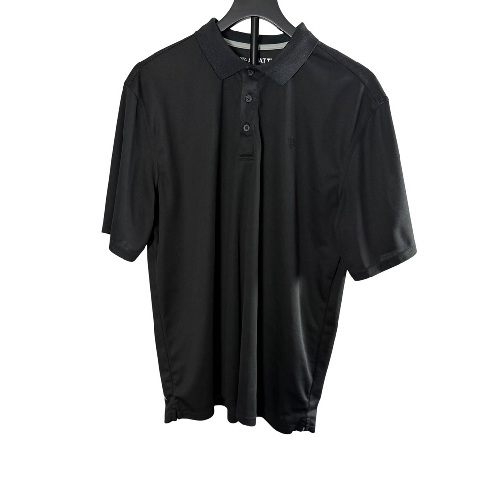 Ariat Mens AriatTEK Heat Series Performance Polo Shirt Black Large L Short Sleev
